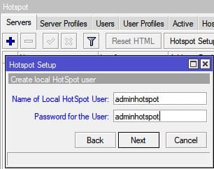 Настройка MikroTik Hotspot, добавить учётную запись локального пользователя